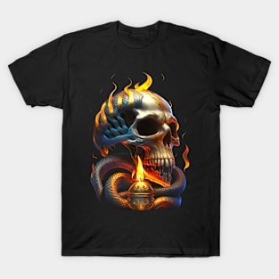 skull on fire T-Shirt